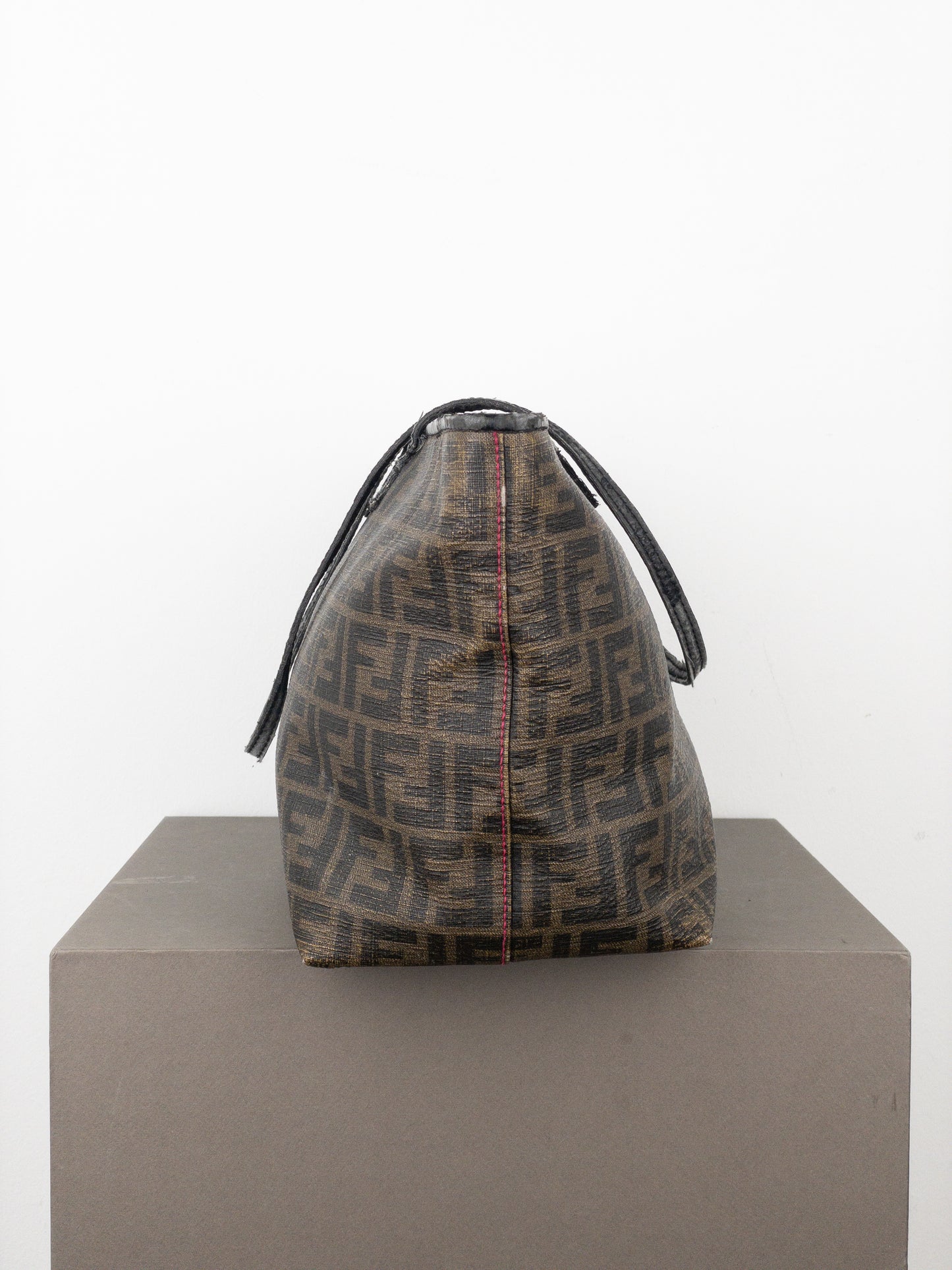 Fendi 2000s Zucca Canvas Roll Shopper Handbag