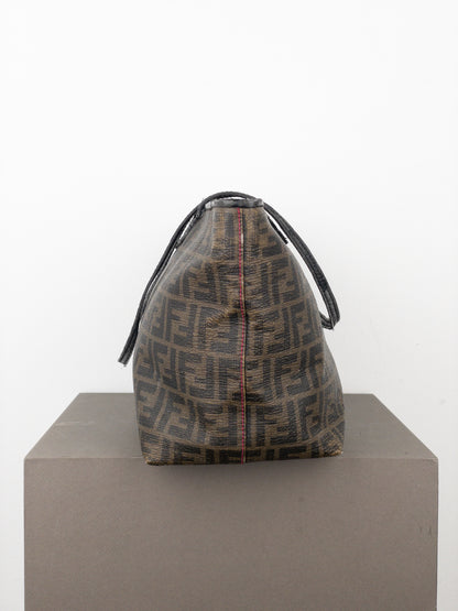 Fendi 2000s Zucca Canvas Roll Shopper Handbag
