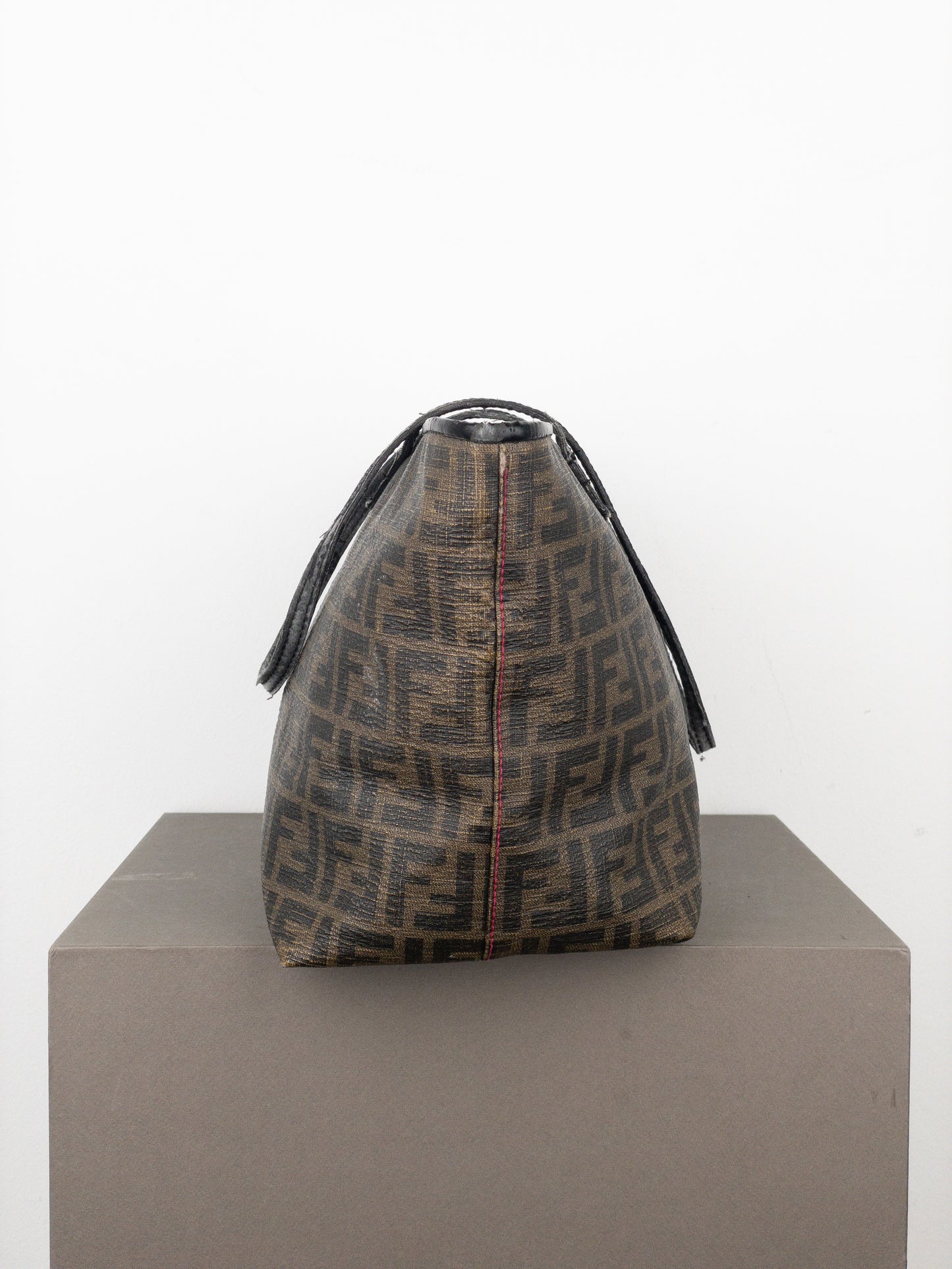 Fendi 2000s Zucca Canvas Roll Shopper Handbag