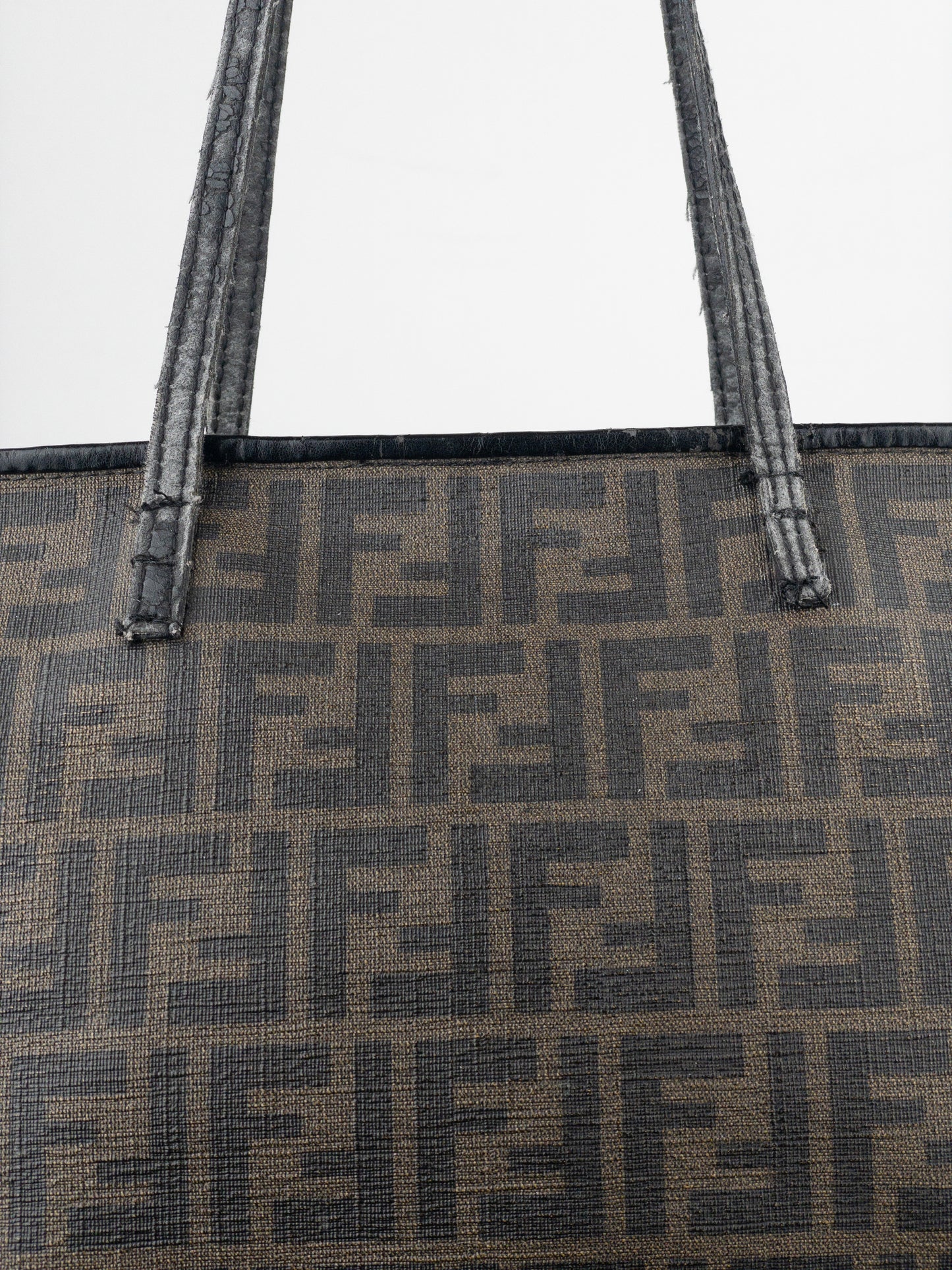 Fendi 2000s Zucca Canvas Roll Shopper Handbag