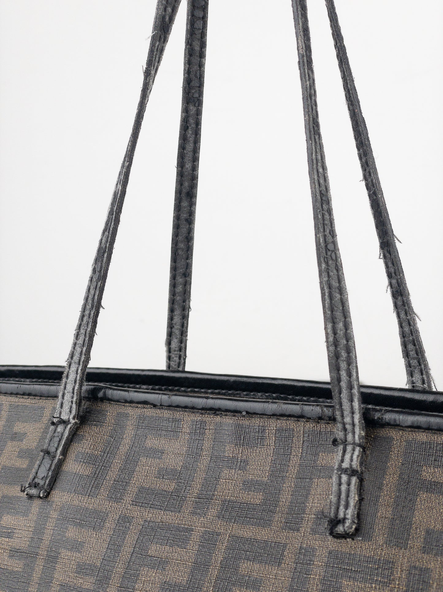 Fendi 2000s Zucca Canvas Roll Shopper Handbag