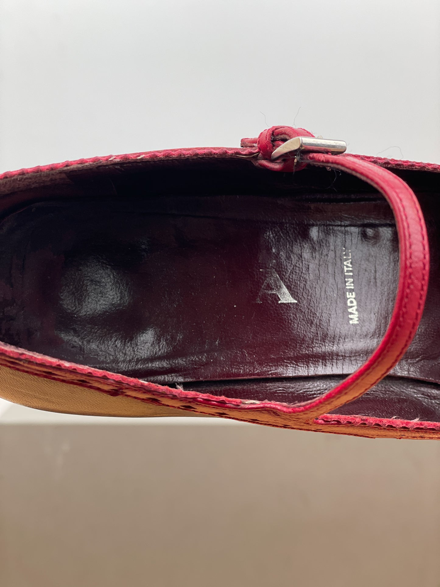 Prada 2000s Mary-Jane Buckle Brogue Kitten Heels