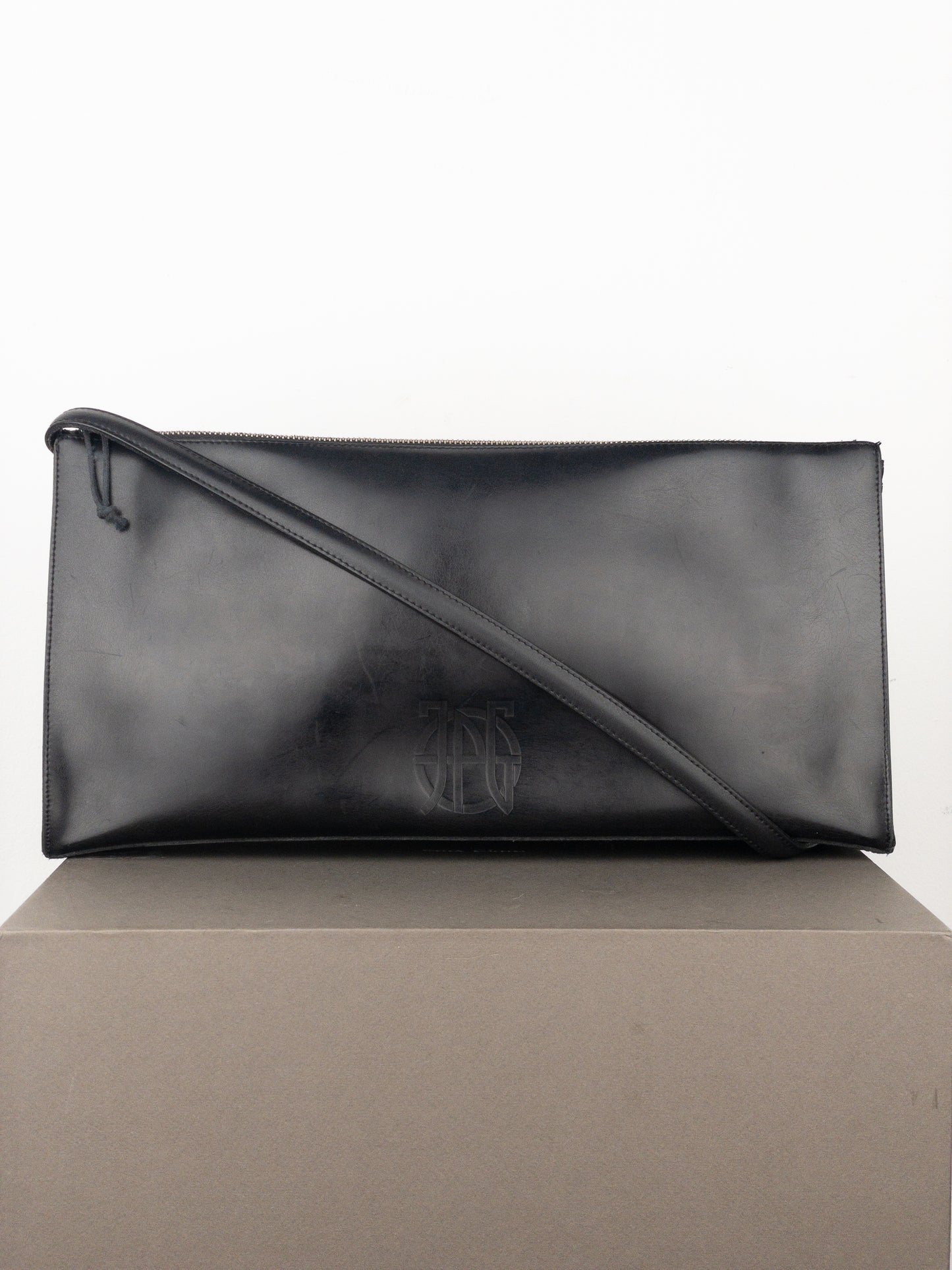 Jean Paul Gaultier 1990s Leather East-West Baguette Shoulder Bag