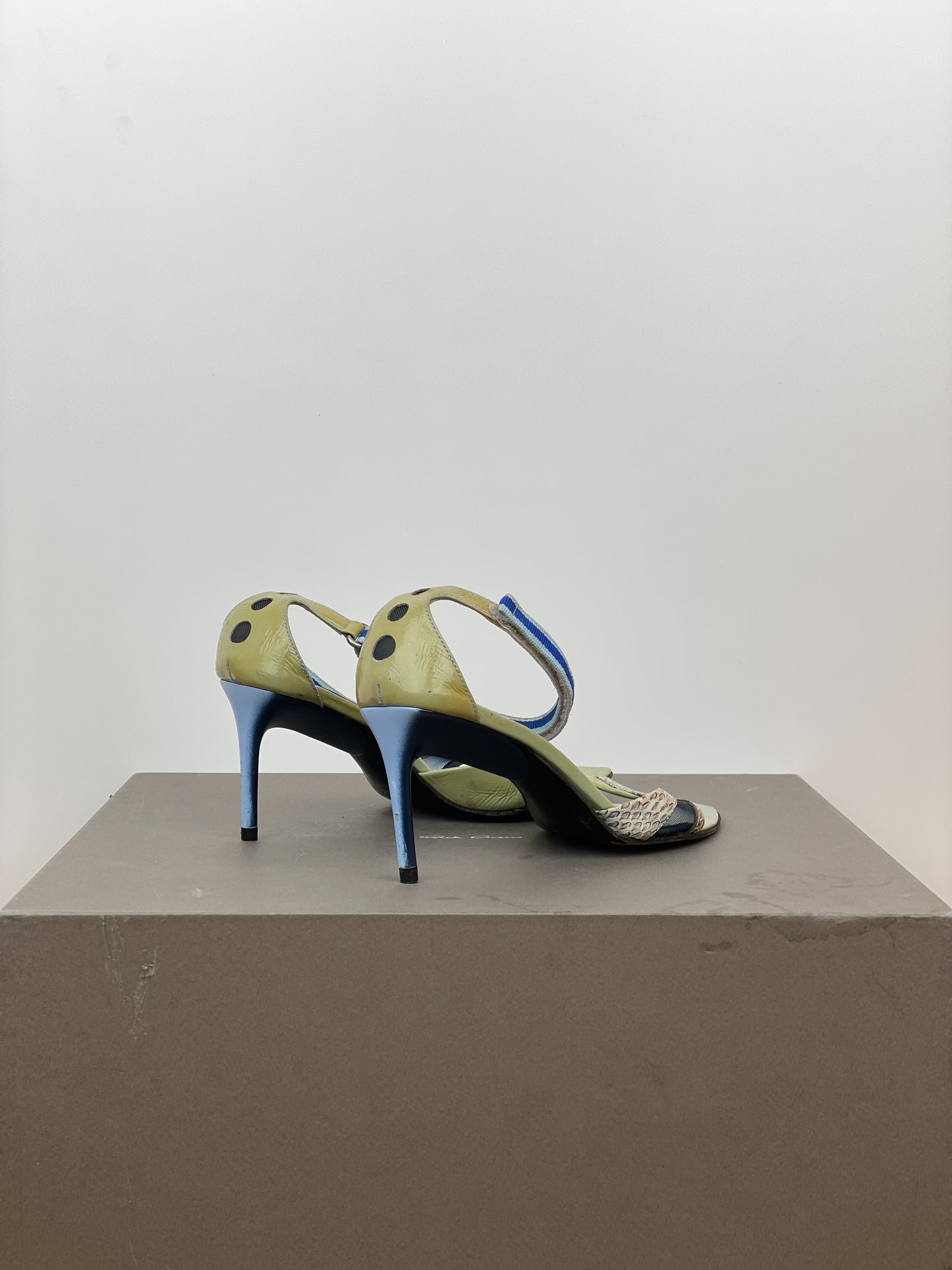 Miu Miu SS00 Snakeskin Python Hybrid Sandal Heels