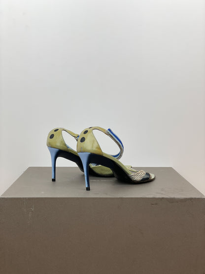 Miu Miu SS00 Snakeskin Python Hybrid Sandal Heels