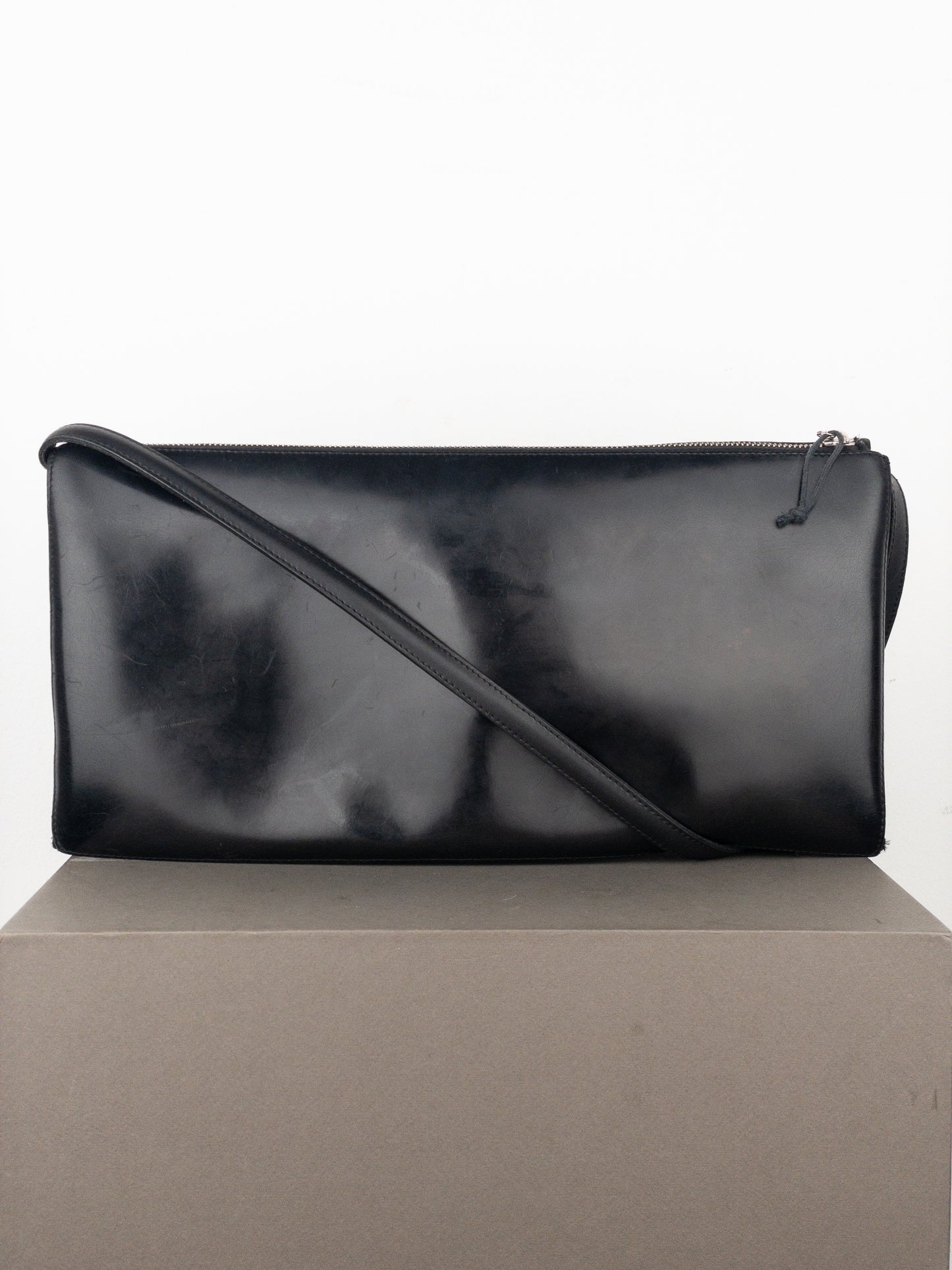 Jean Paul Gaultier 1990s Leather East-West Baguette Shoulder Bag