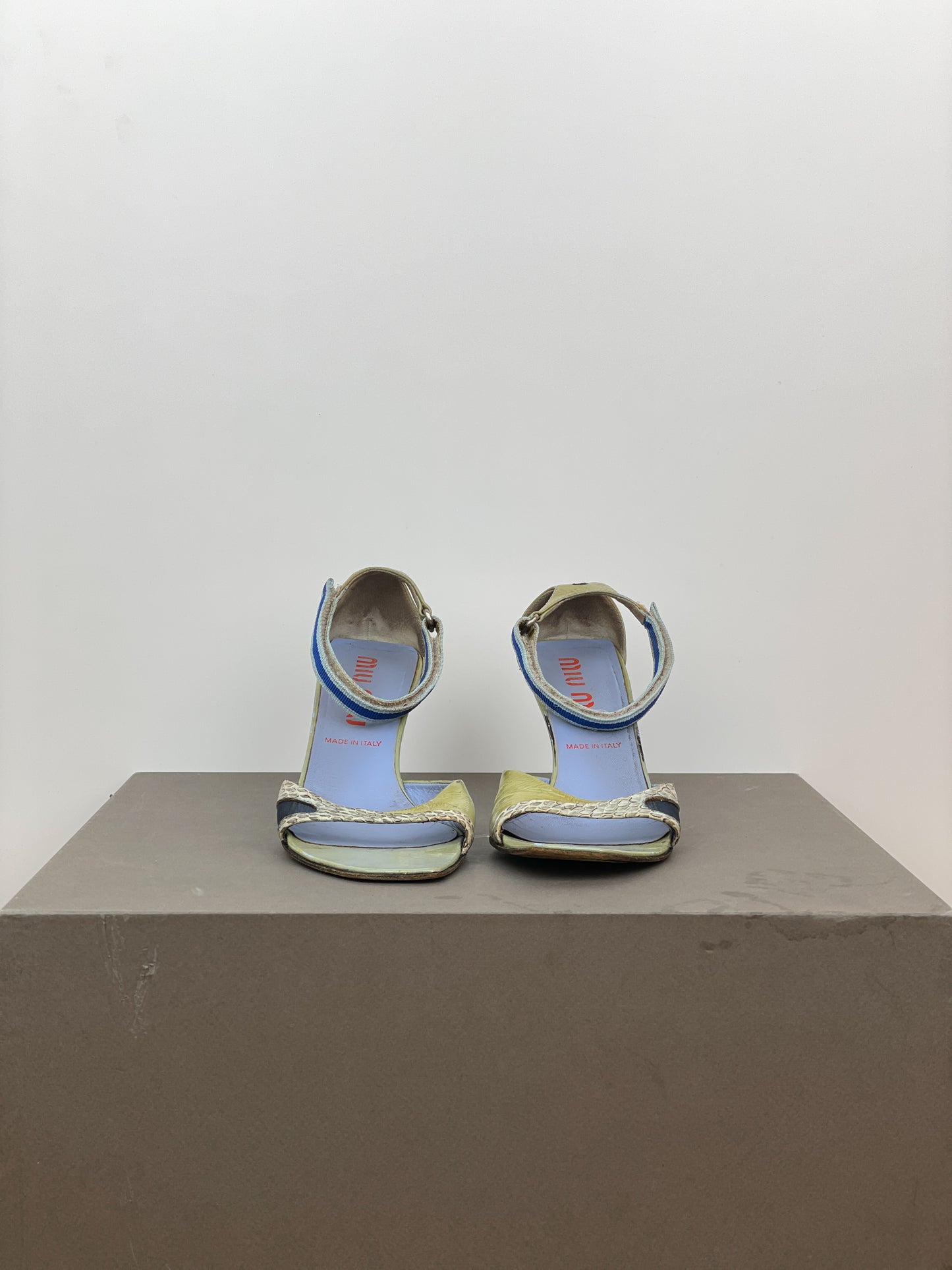 Miu Miu SS00 Snakeskin Python Hybrid Sandal Heels