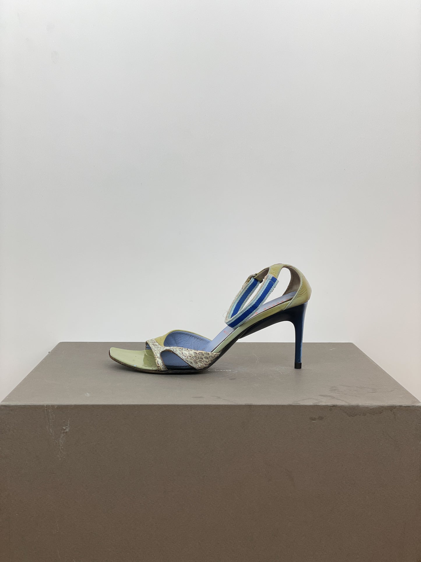 Miu Miu SS00 Snakeskin Python Hybrid Sandal Heels