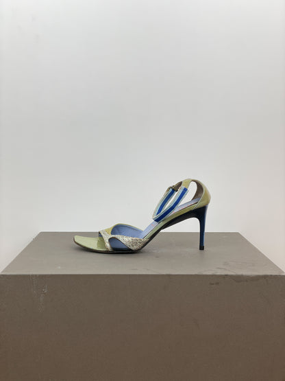 Miu Miu SS00 Snakeskin Python Hybrid Sandal Heels