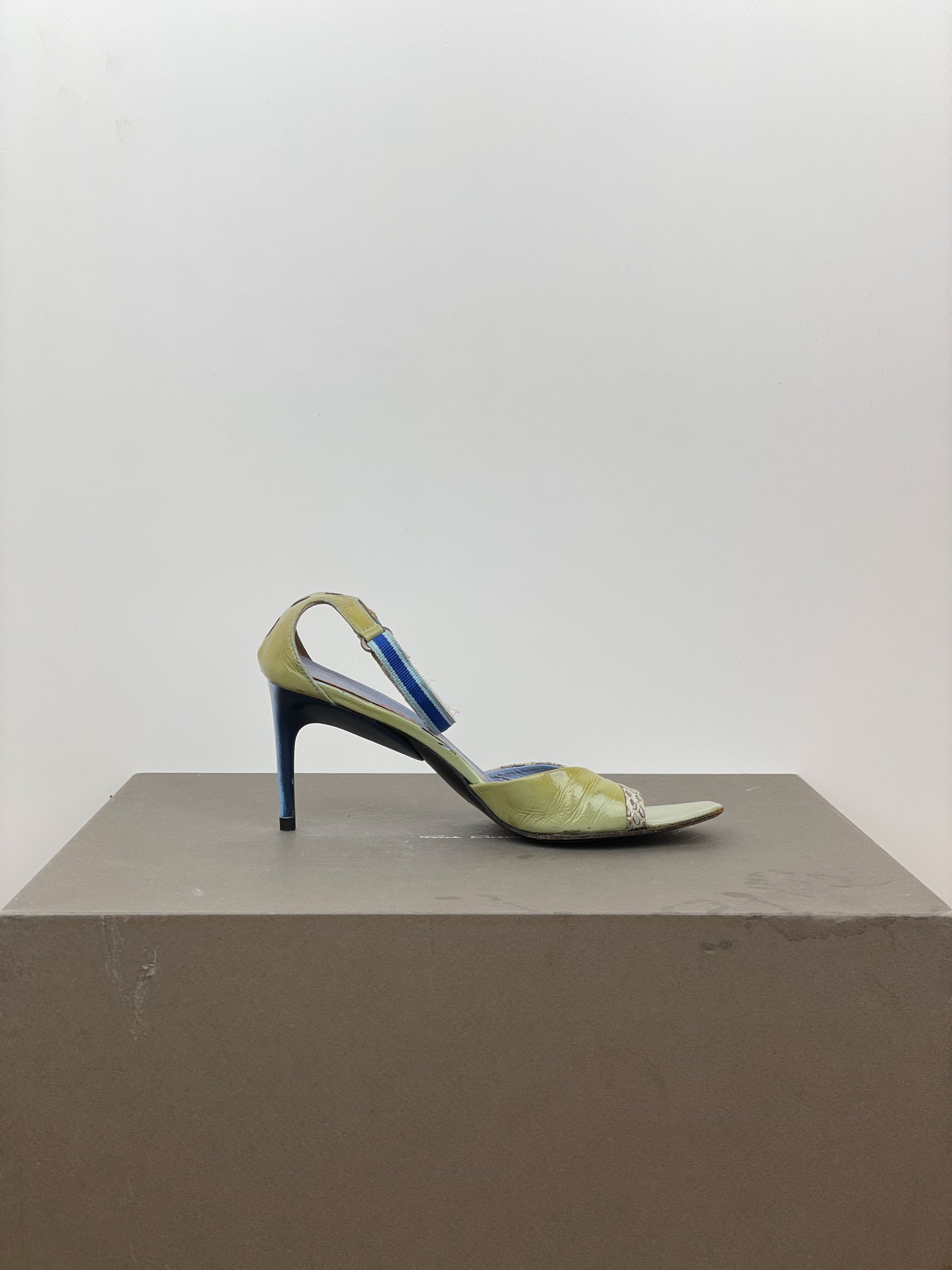 Miu Miu SS00 Snakeskin Python Hybrid Sandal Heels