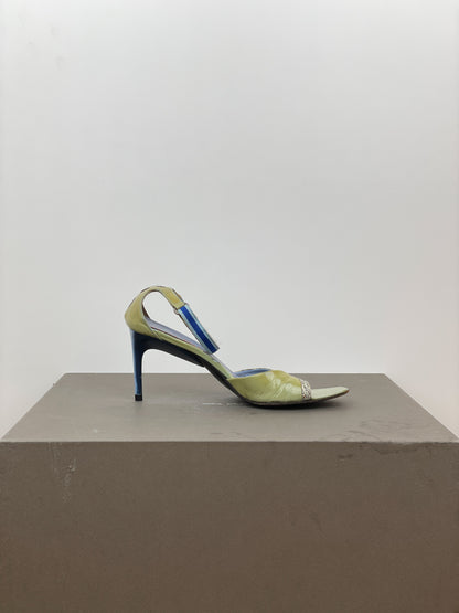 Miu Miu SS00 Snakeskin Python Hybrid Sandal Heels