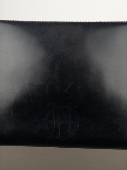 Jean Paul Gaultier 1990s Leather East-West Baguette Shoulder Bag