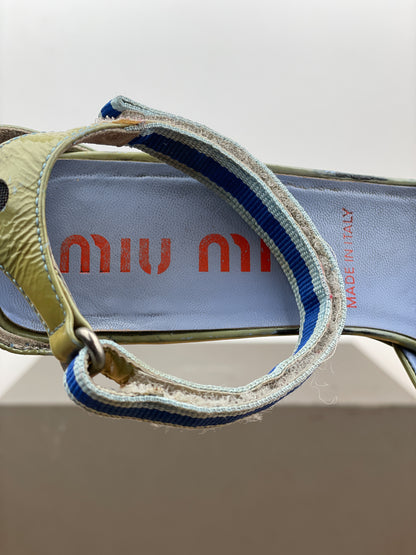 Miu Miu SS00 Snakeskin Python Hybrid Sandal Heels