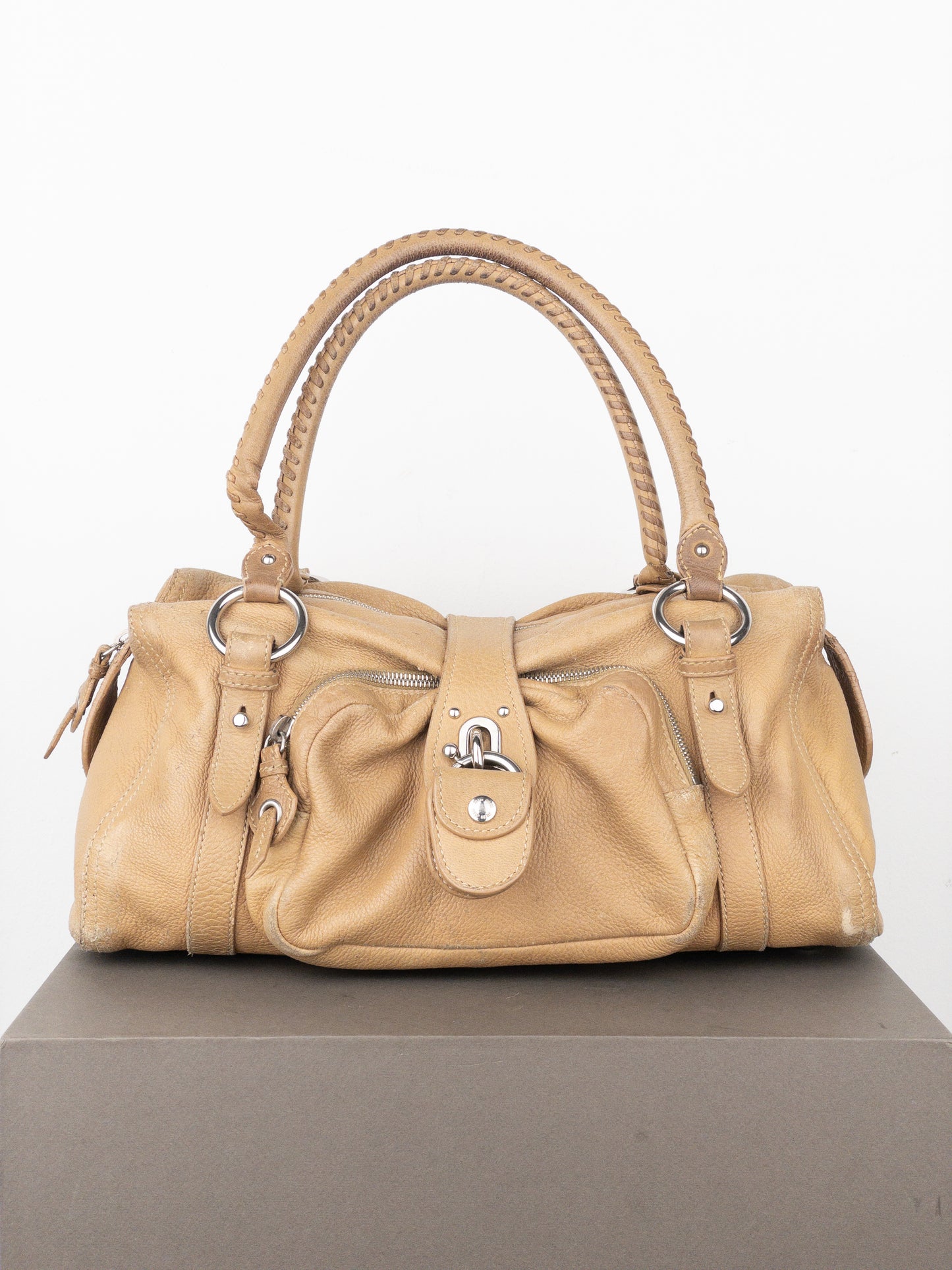 Miu Miu 2000s Padlock Cargo Bowling Shoulder Bag