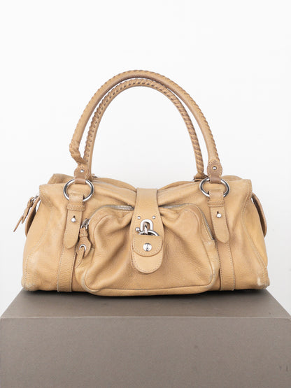 Miu Miu 2000s Padlock Cargo Bowling Shoulder Bag