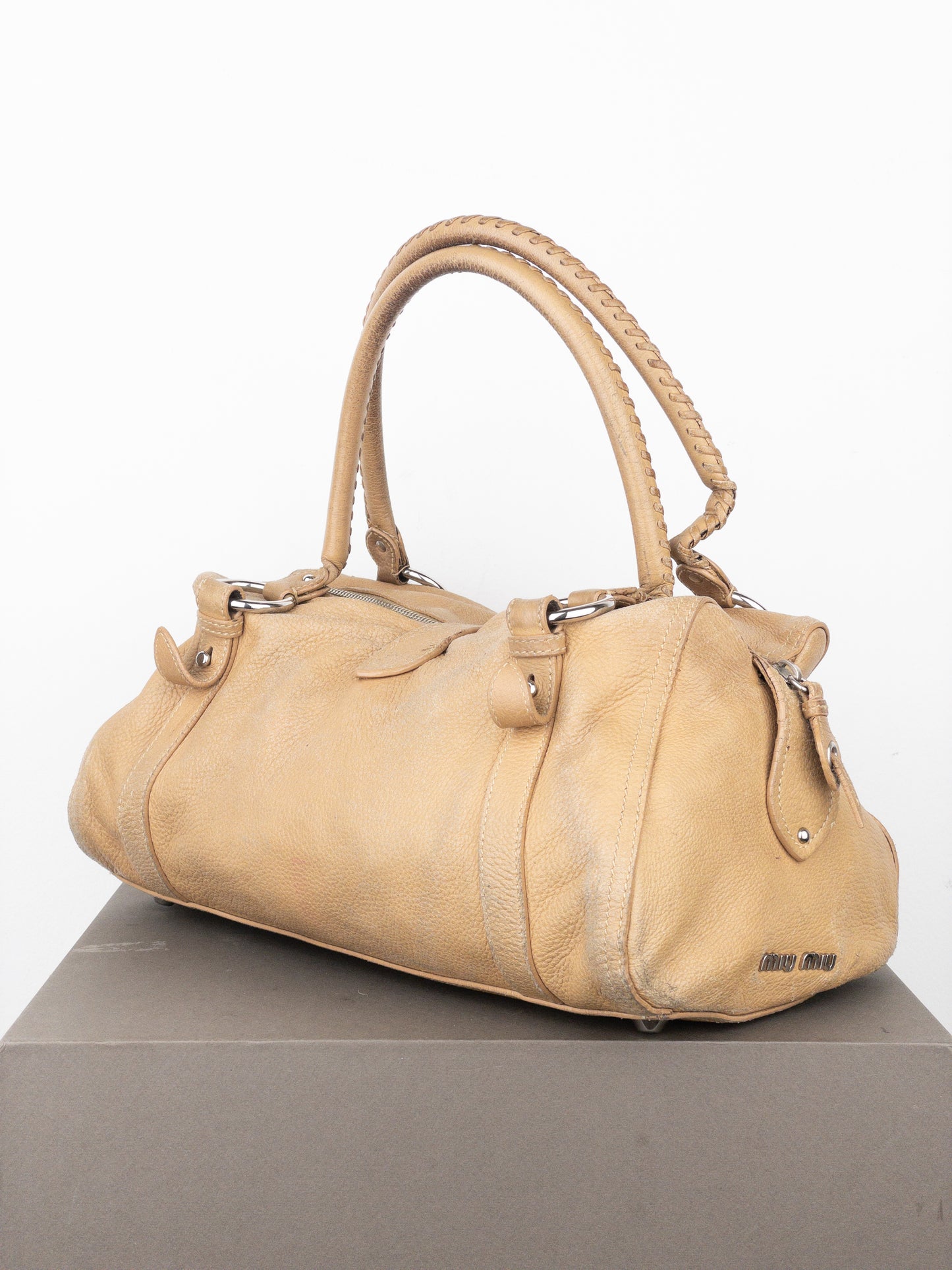 Miu Miu 2000s Padlock Cargo Bowling Shoulder Bag