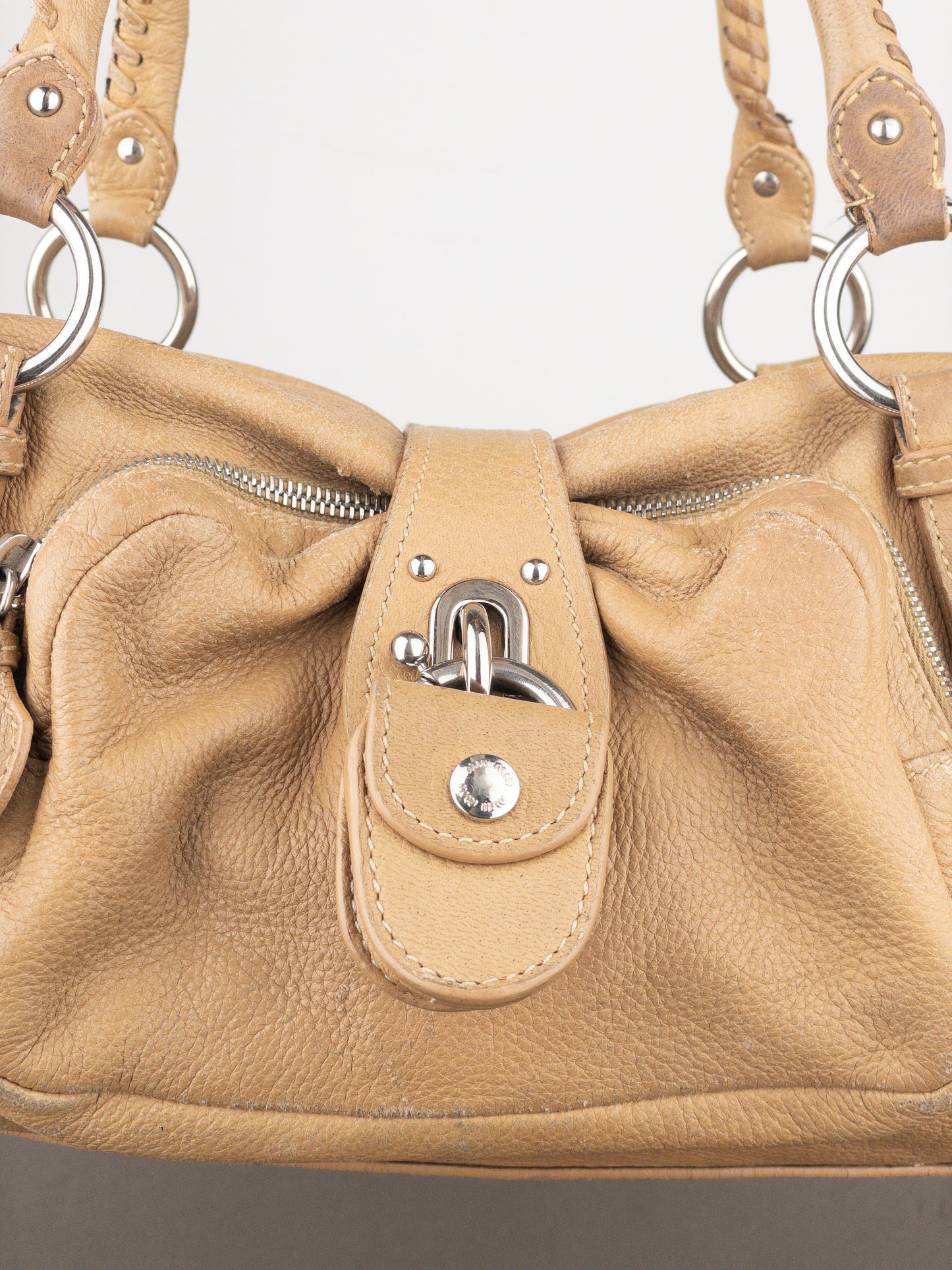 Miu Miu 2000s Padlock Cargo Bowling Shoulder Bag