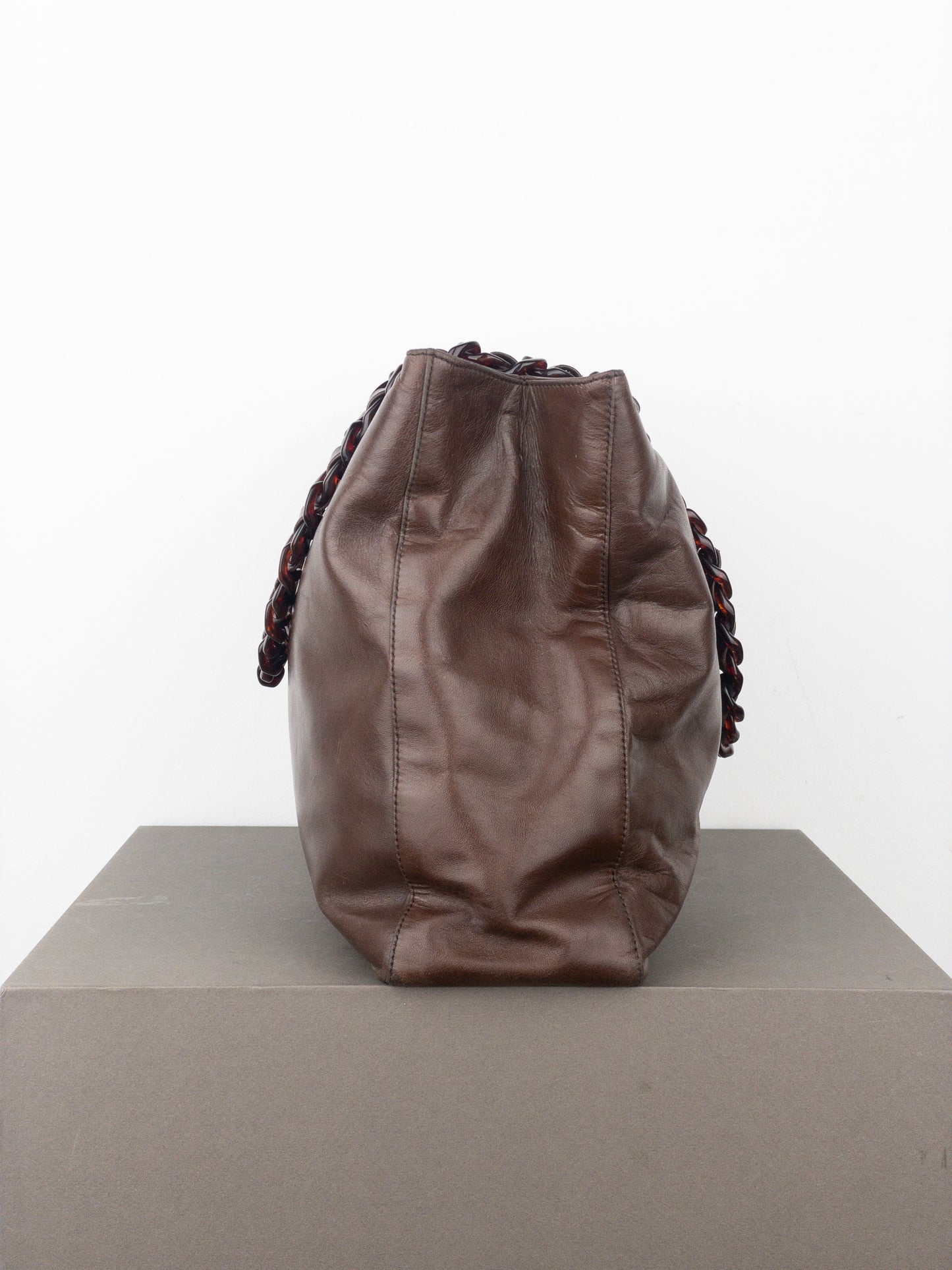 Prada AW96 Chain Leather Shopper Tote Shoulder Bag