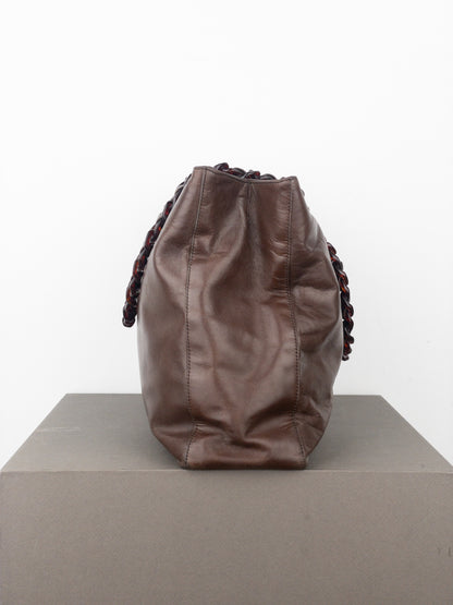 Prada AW96 Chain Leather Shopper Tote Shoulder Bag