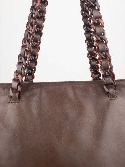 Prada AW96 Chain Leather Shopper Tote Shoulder Bag