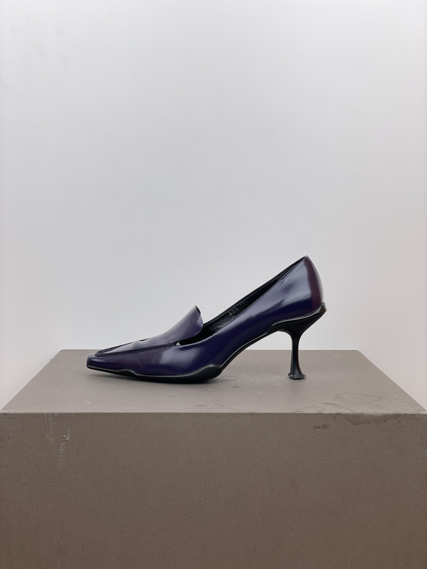 Prada 2000s Square Toe Loafer Pump Heels