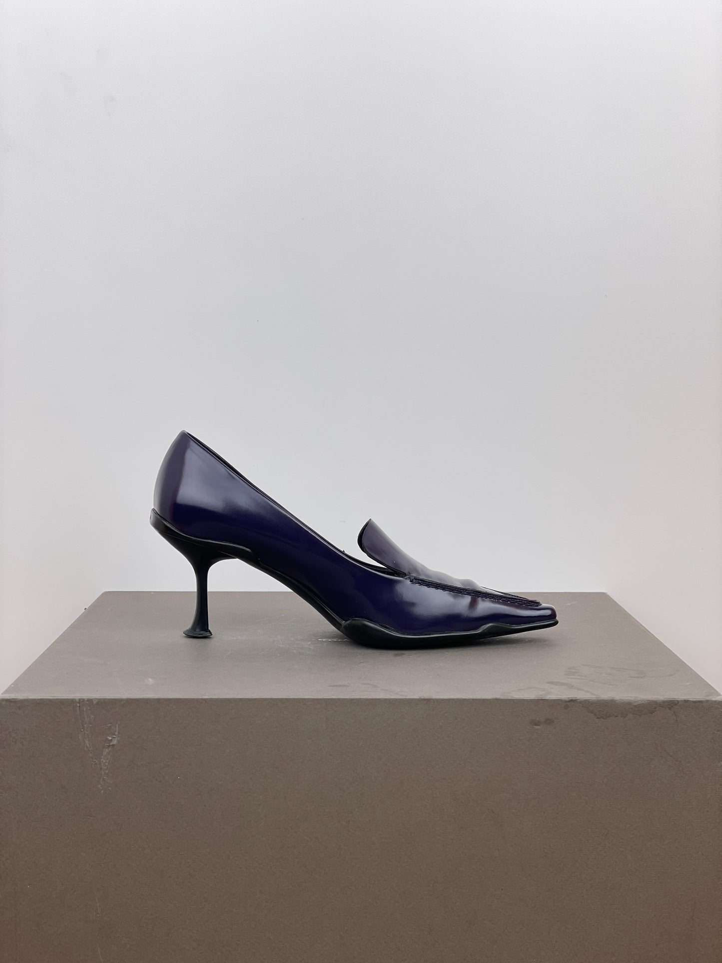 Prada 2000s Square Toe Loafer Pump Heels