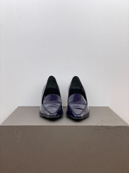 Prada 2000s Square Toe Loafer Pump Heels