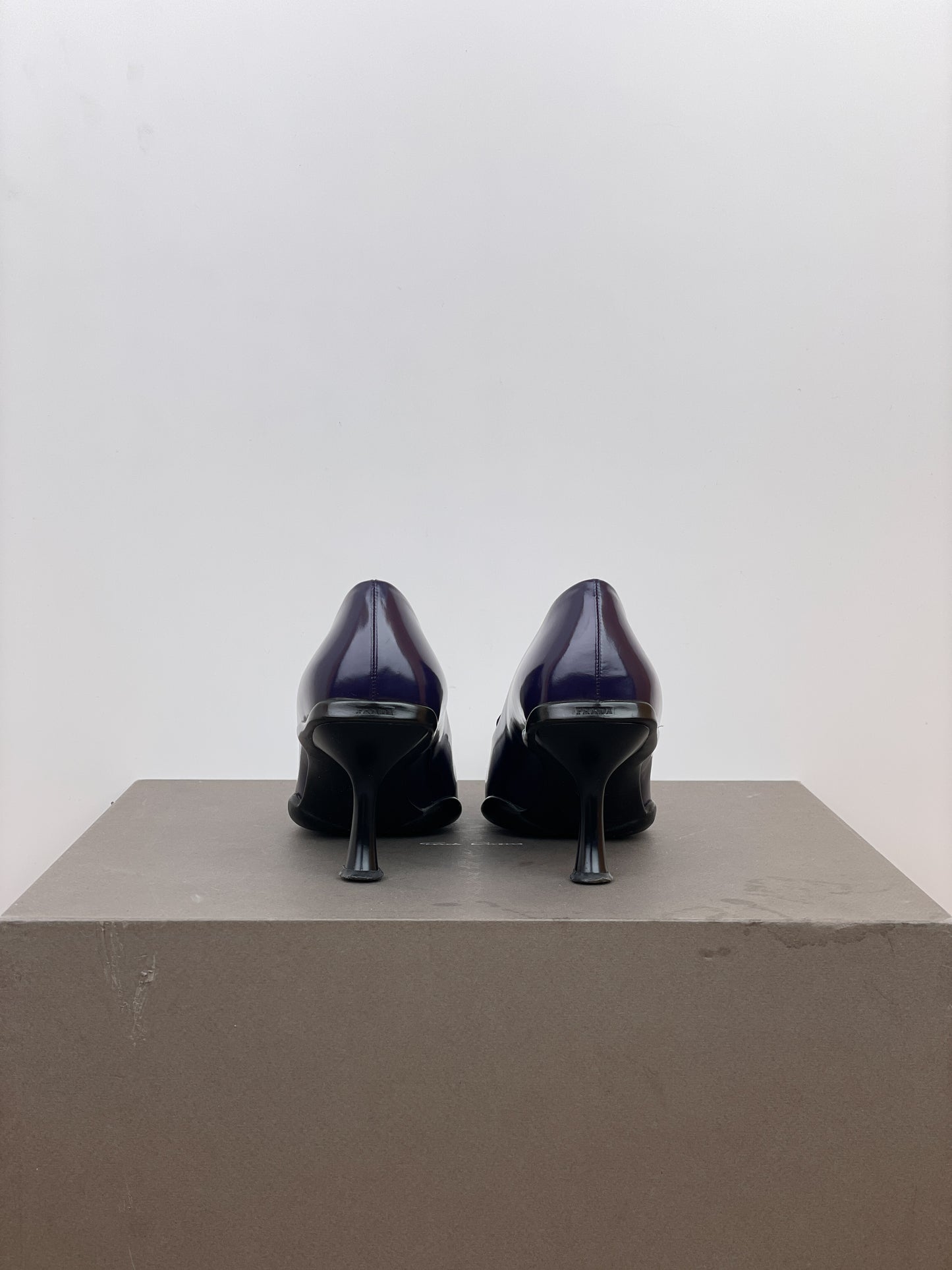 Prada 2000s Square Toe Loafer Pump Heels