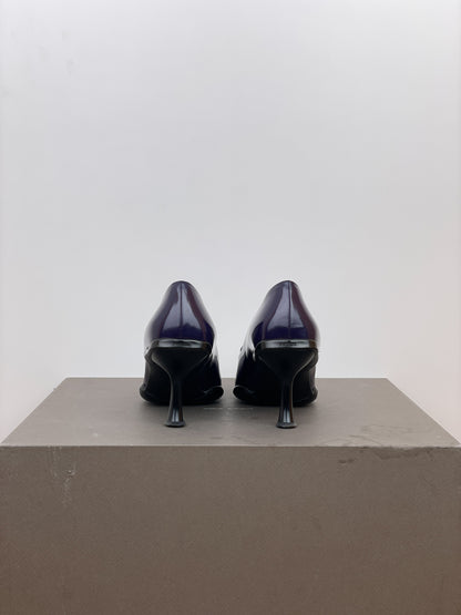 Prada 2000s Square Toe Loafer Pump Heels