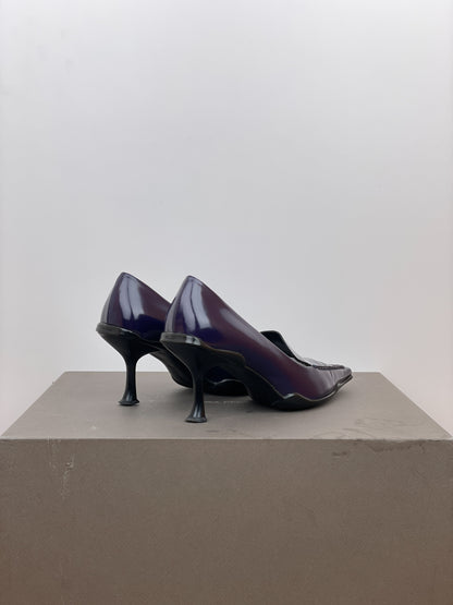 Prada 2000s Square Toe Loafer Pump Heels