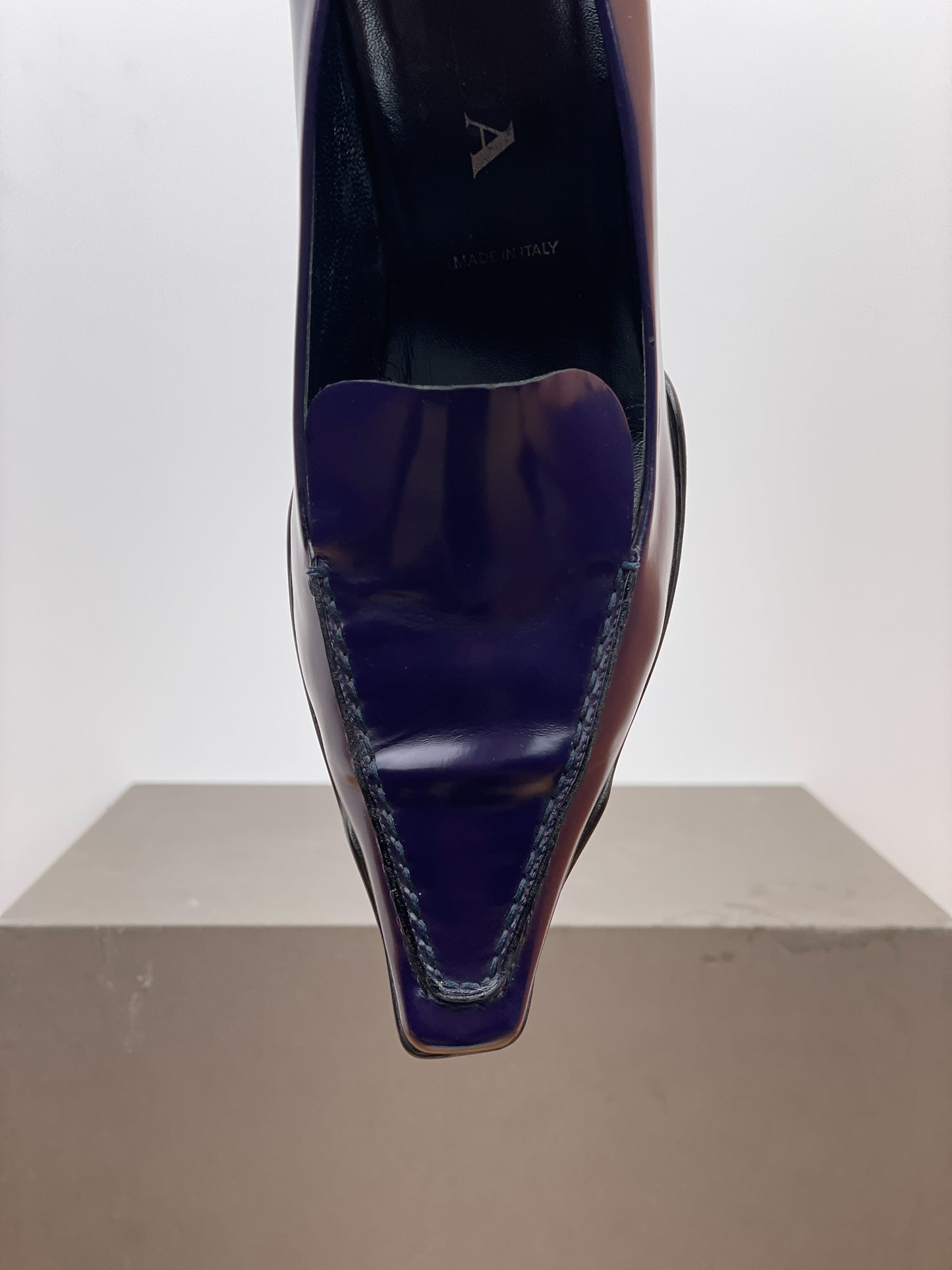 Prada 2000s Square Toe Loafer Pump Heels