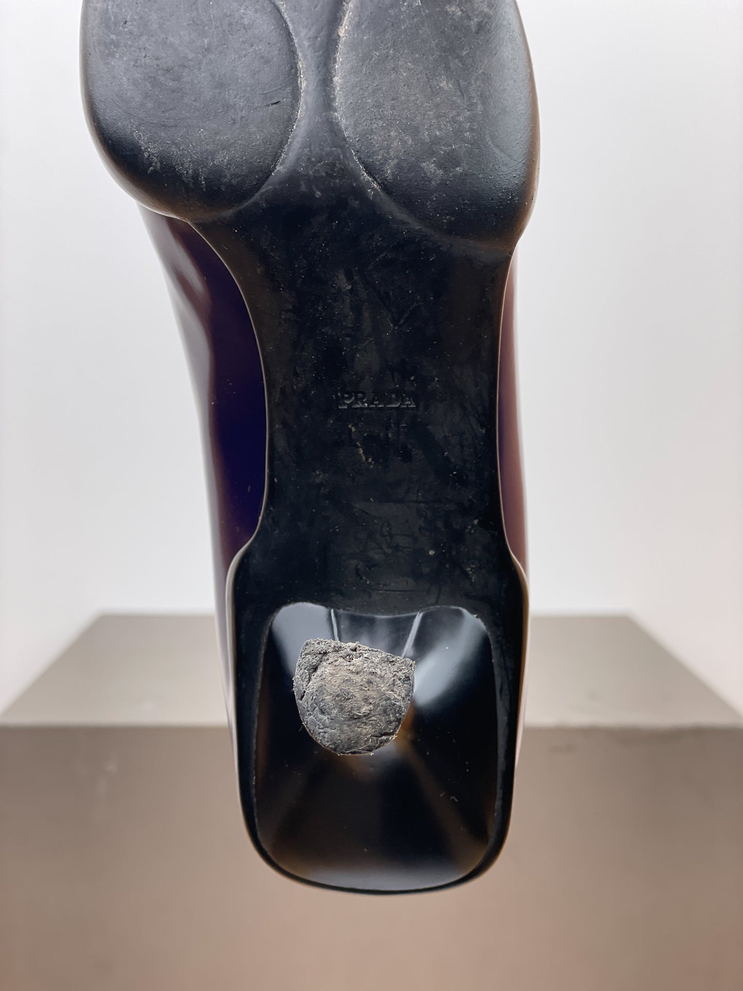 Prada 2000s Square Toe Loafer Pump Heels