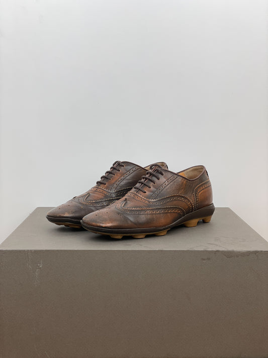 Miu Miu SS99 Square-Toe Spike-Sole Brogue Derbies