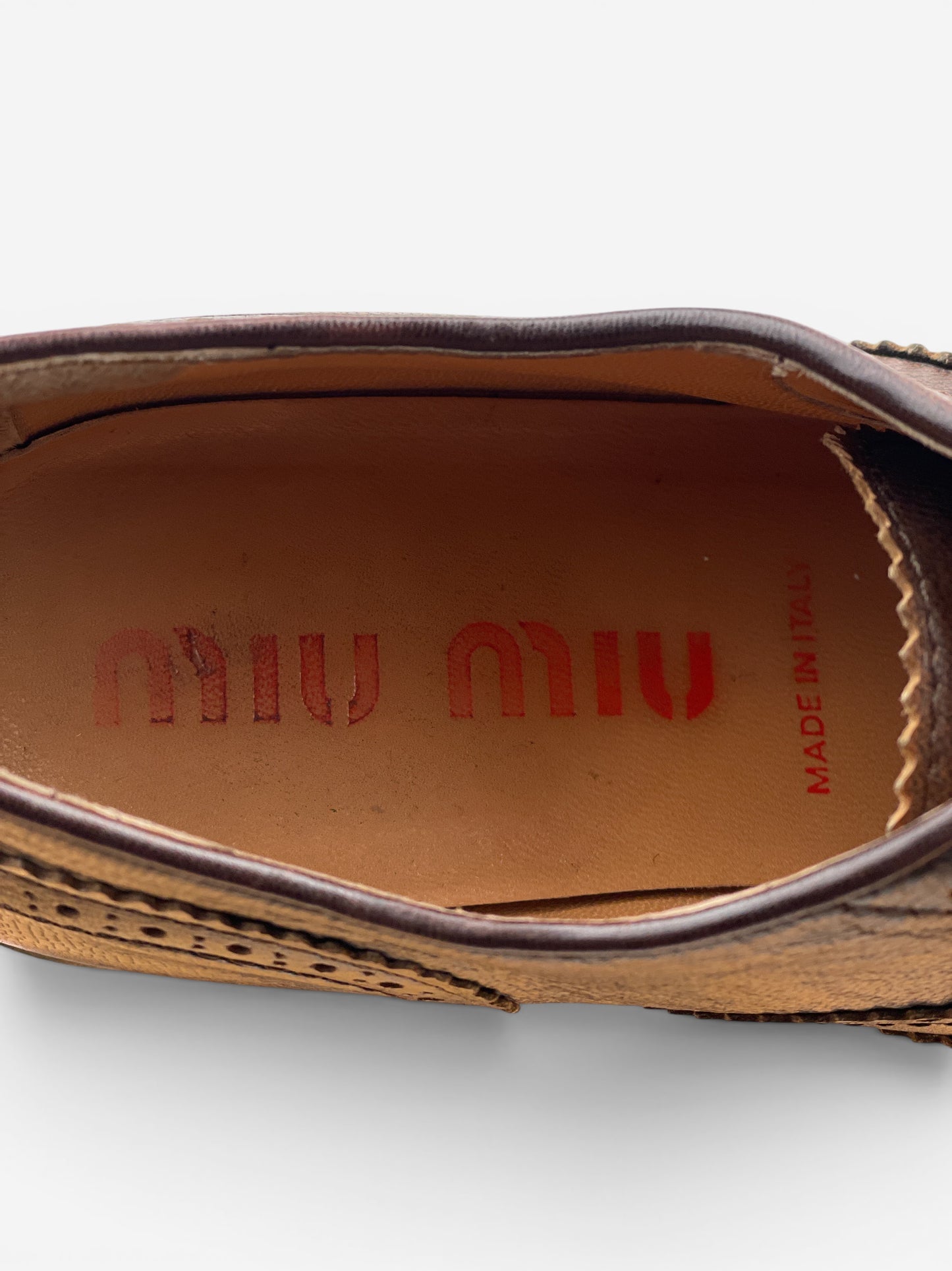 Miu Miu SS99 Square-Toe Spike-Sole Brogue Derbies – photo 8