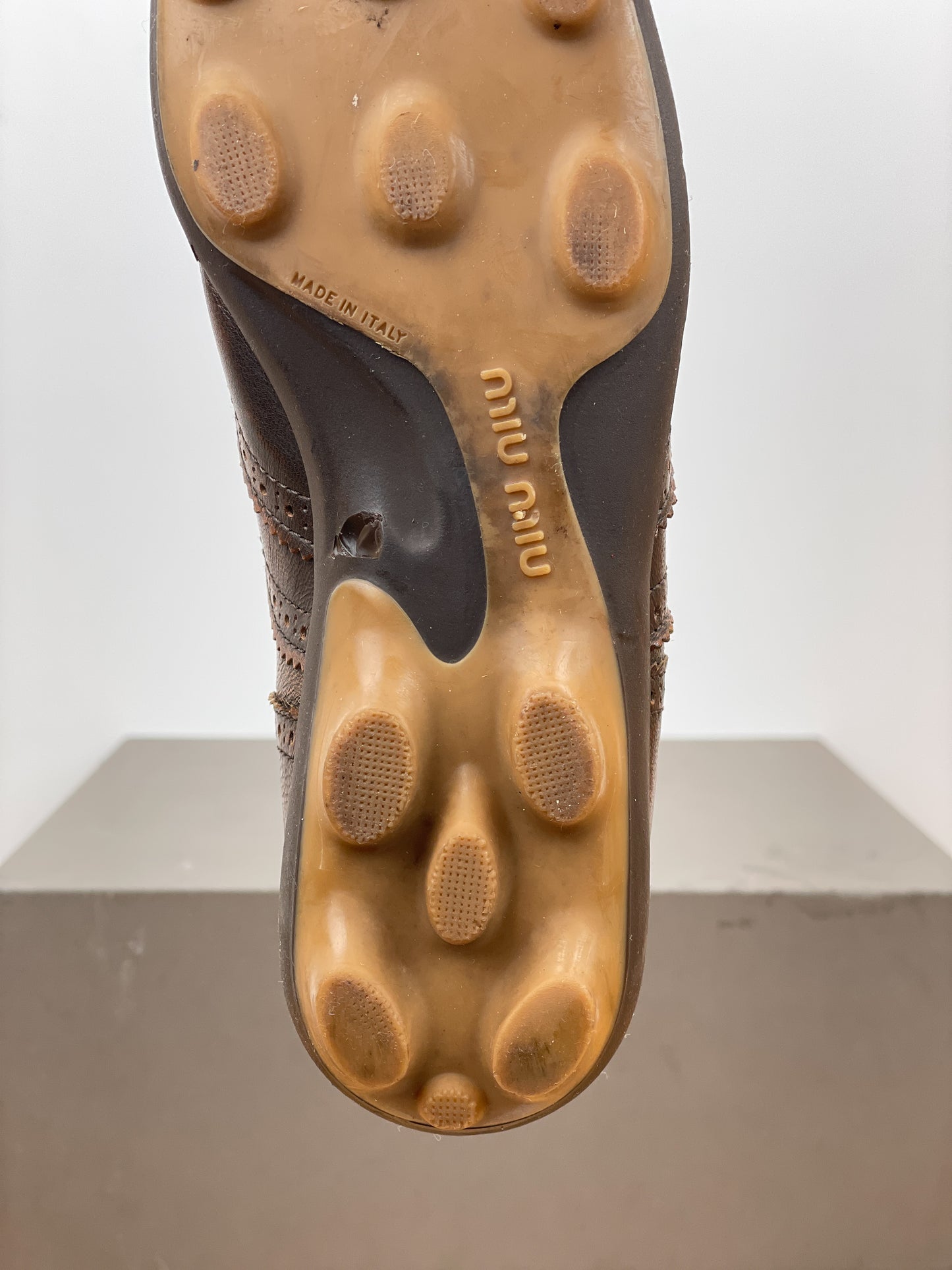 Miu Miu SS99 Square-Toe Spike-Sole Brogue Derbies
