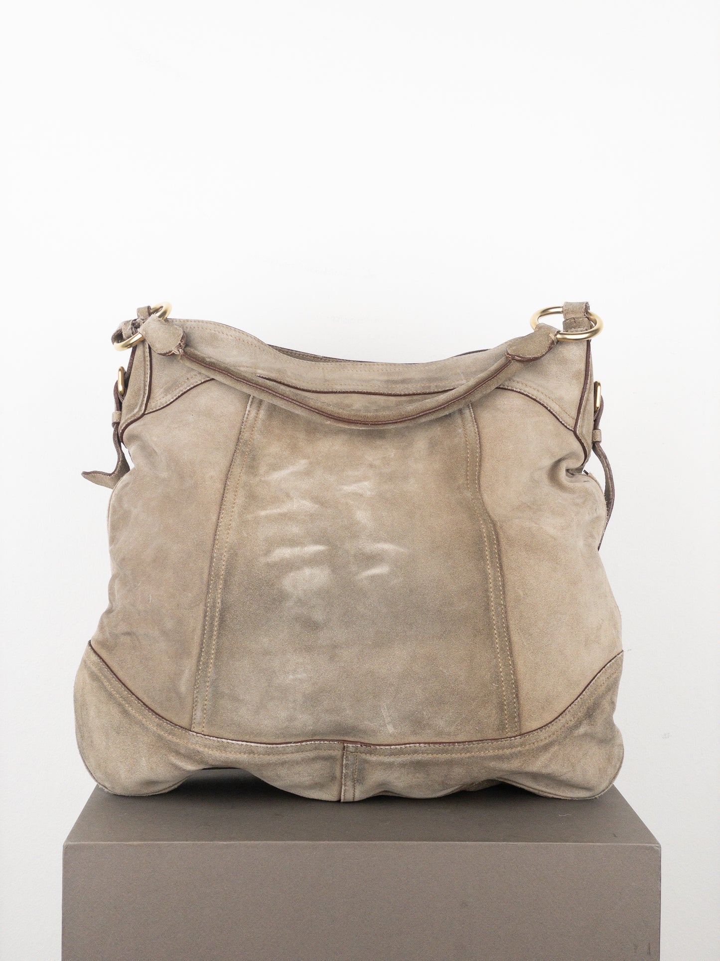 Prada 2000s Scamosciato Suede Hobo Shoulder Bag