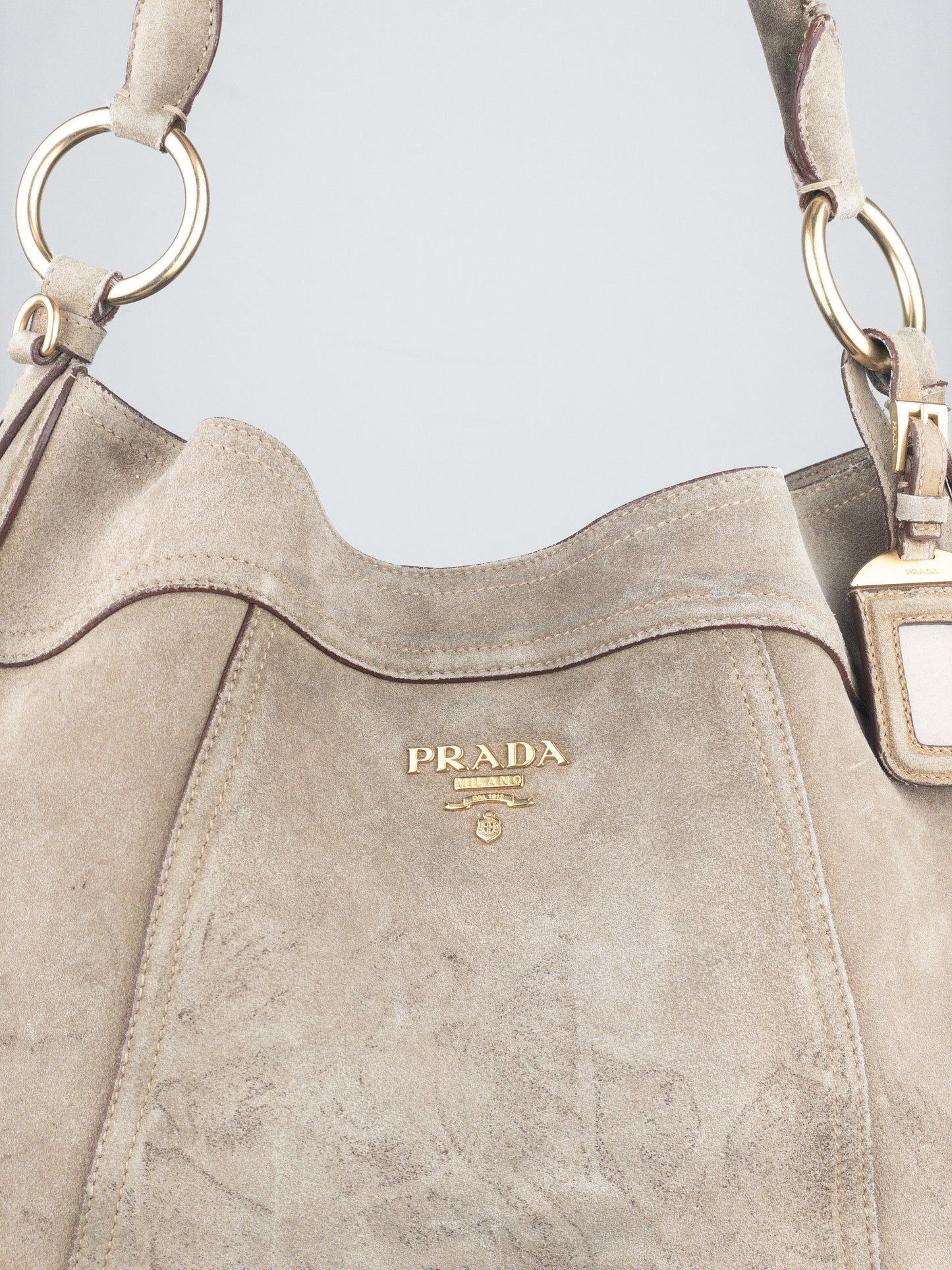 Prada 2000s Scamosciato Suede Hobo Shoulder Bag