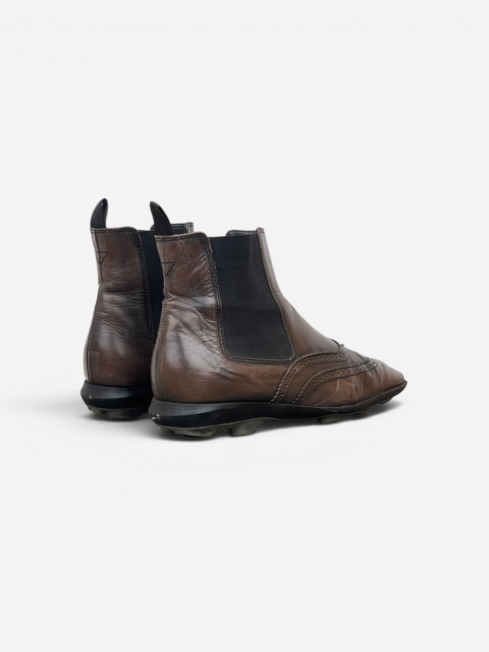 Miu Miu SS99 Square-Toe Spike-Sole Brogue Chelsea Boots – photo 2