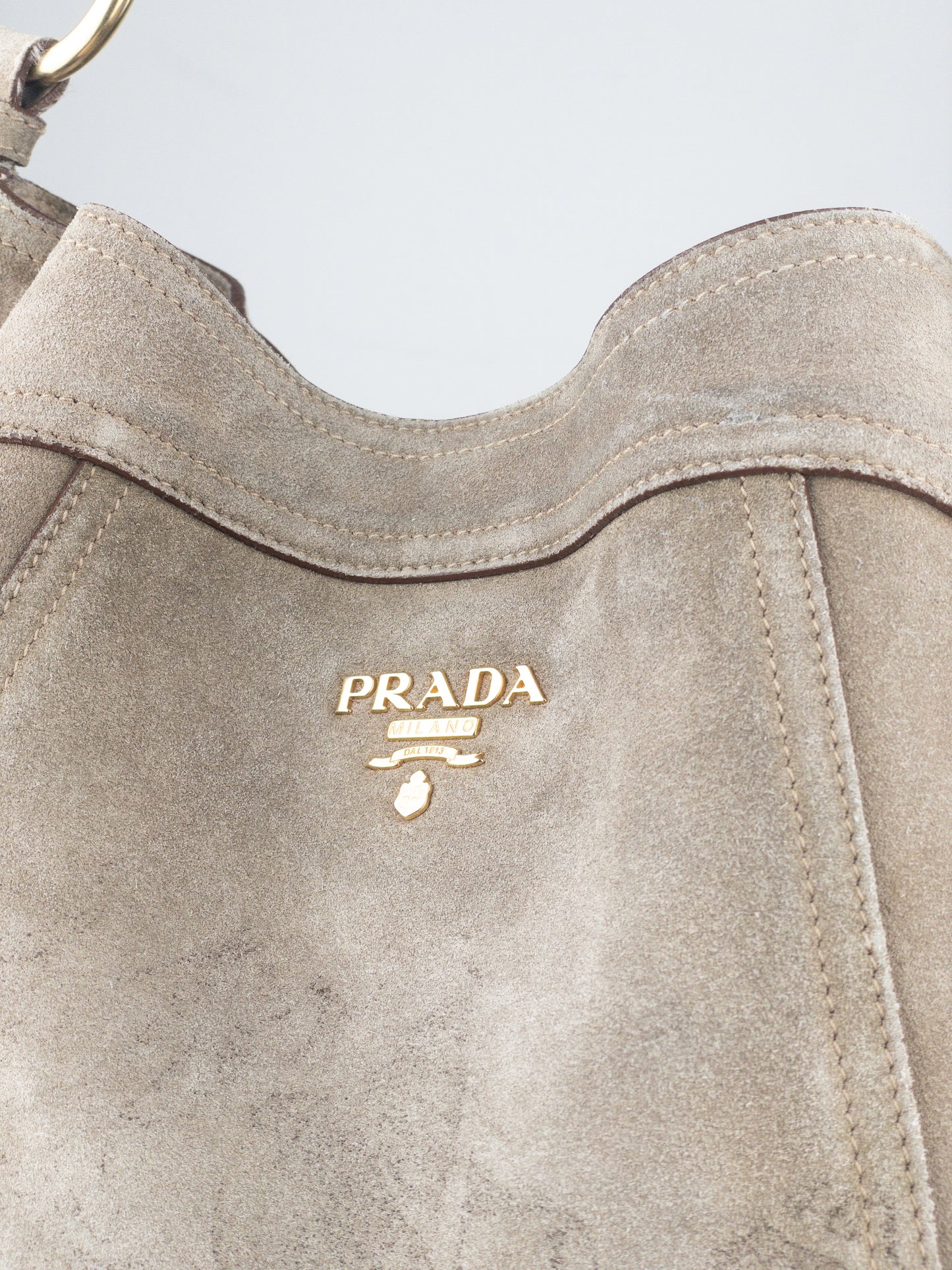 Prada 2000s Scamosciato Suede Hobo Shoulder Bag