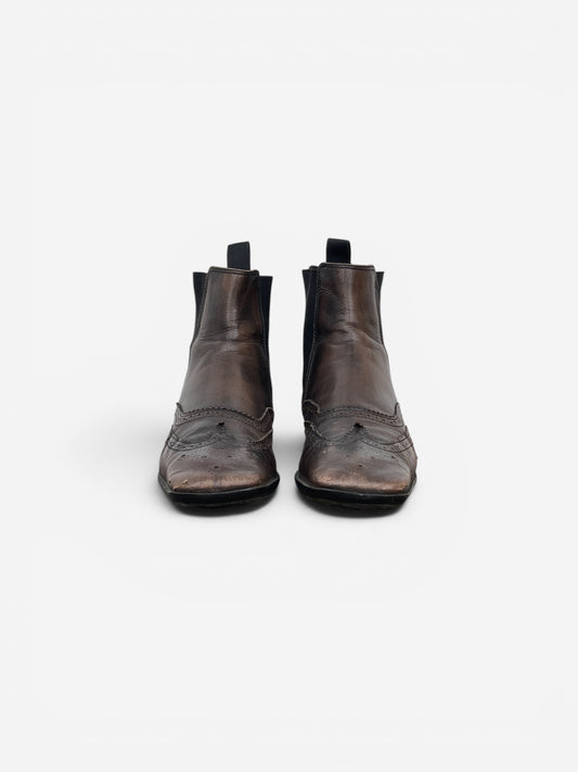 Miu Miu SS99 Square-Toe Spike-Sole Brogue Chelsea Boots – photo 5