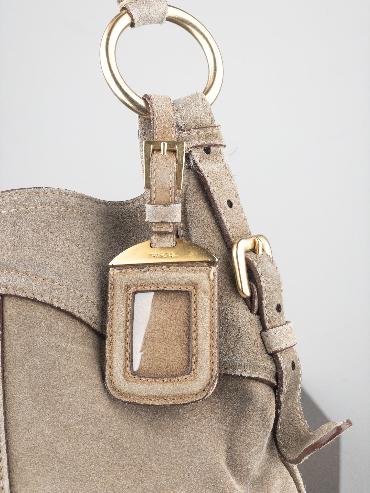 Prada 2000s Scamosciato Suede Hobo Shoulder Bag