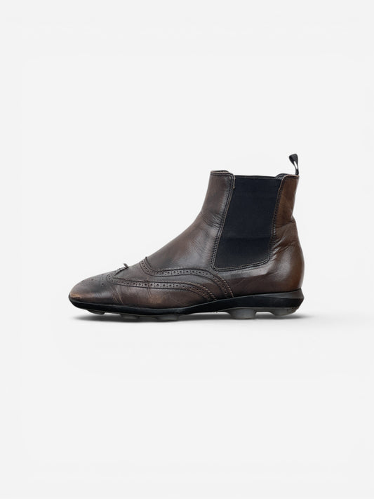 Miu Miu SS99 Square-Toe Spike-Sole Brogue Chelsea Boots – photo 3