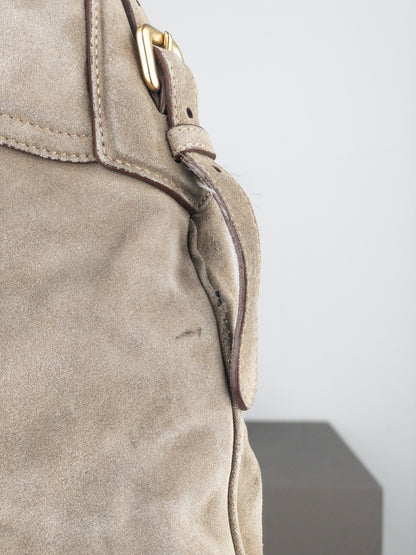 Prada 2000s Scamosciato Suede Hobo Shoulder Bag