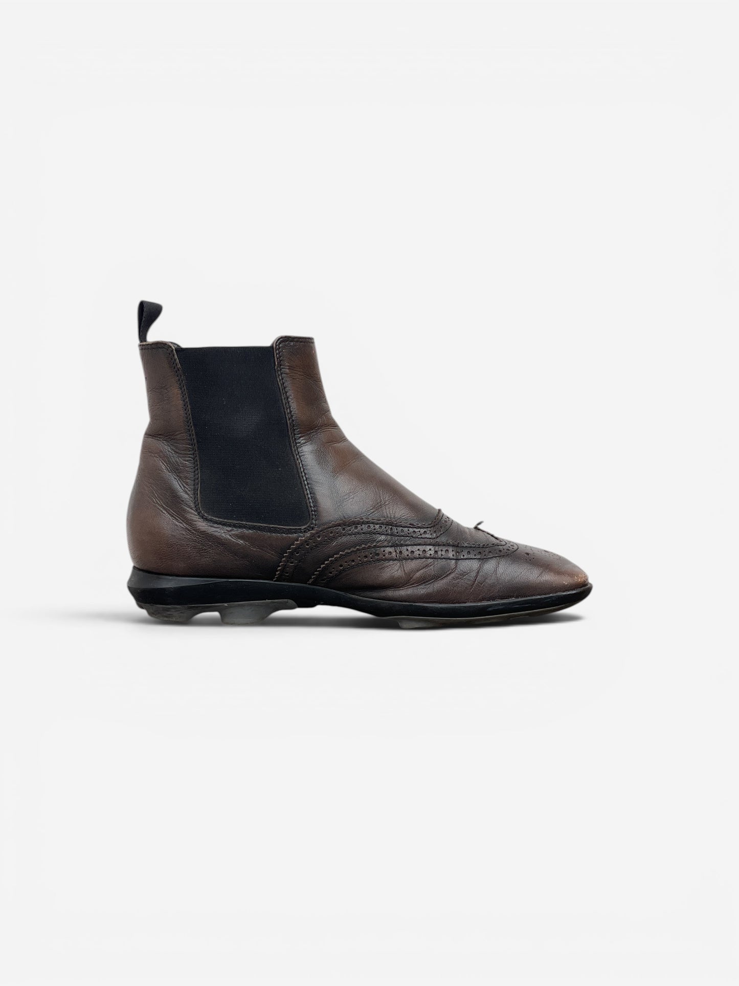 Miu Miu SS99 Square-Toe Spike-Sole Brogue Chelsea Boots – photo 4