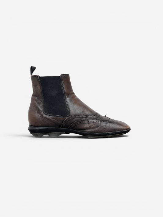 Miu Miu SS99 Square-Toe Spike-Sole Brogue Chelsea Boots – photo 4