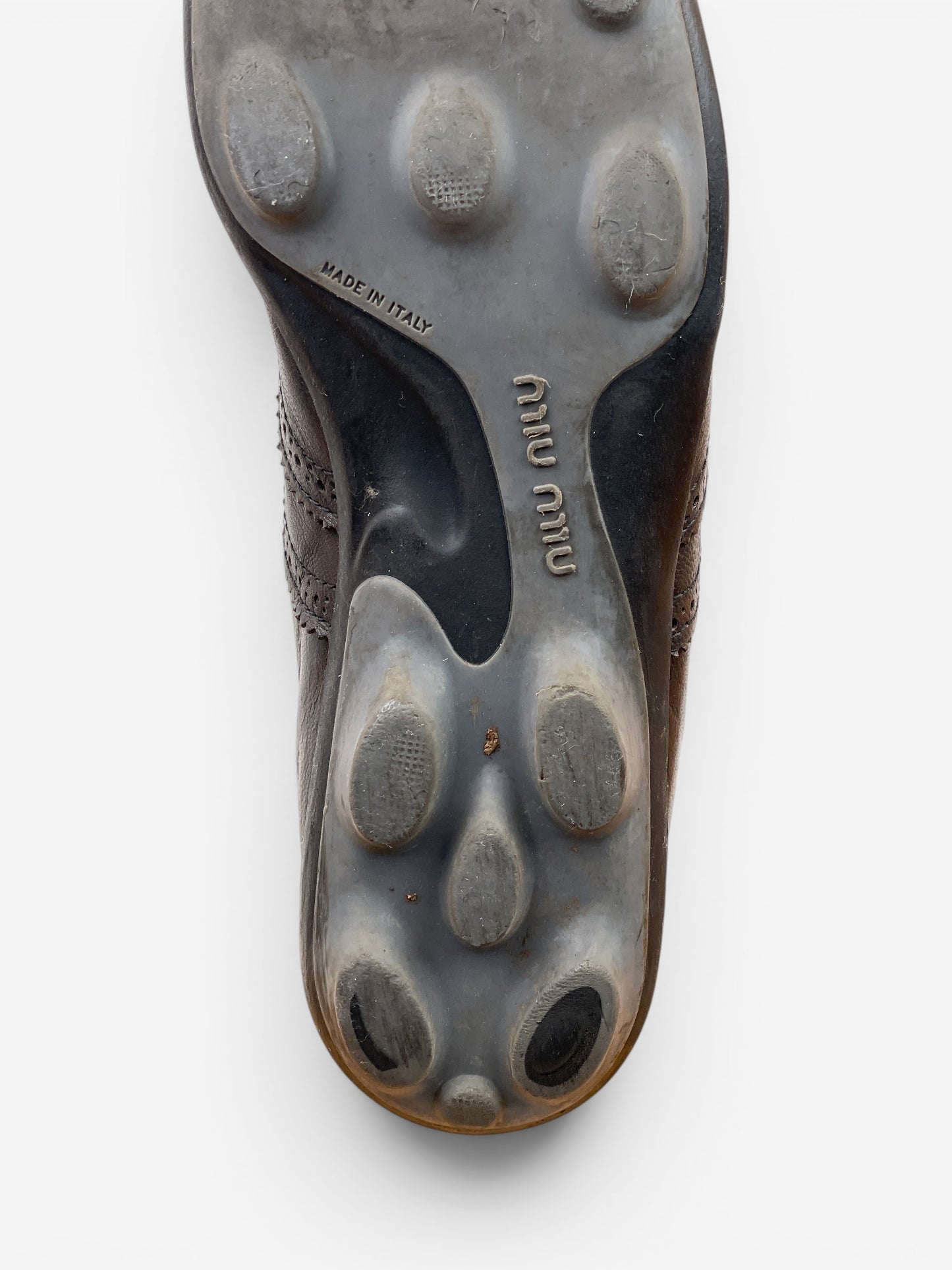 Miu Miu SS99 Square-Toe Spike-Sole Brogue Chelsea Boots – photo 8