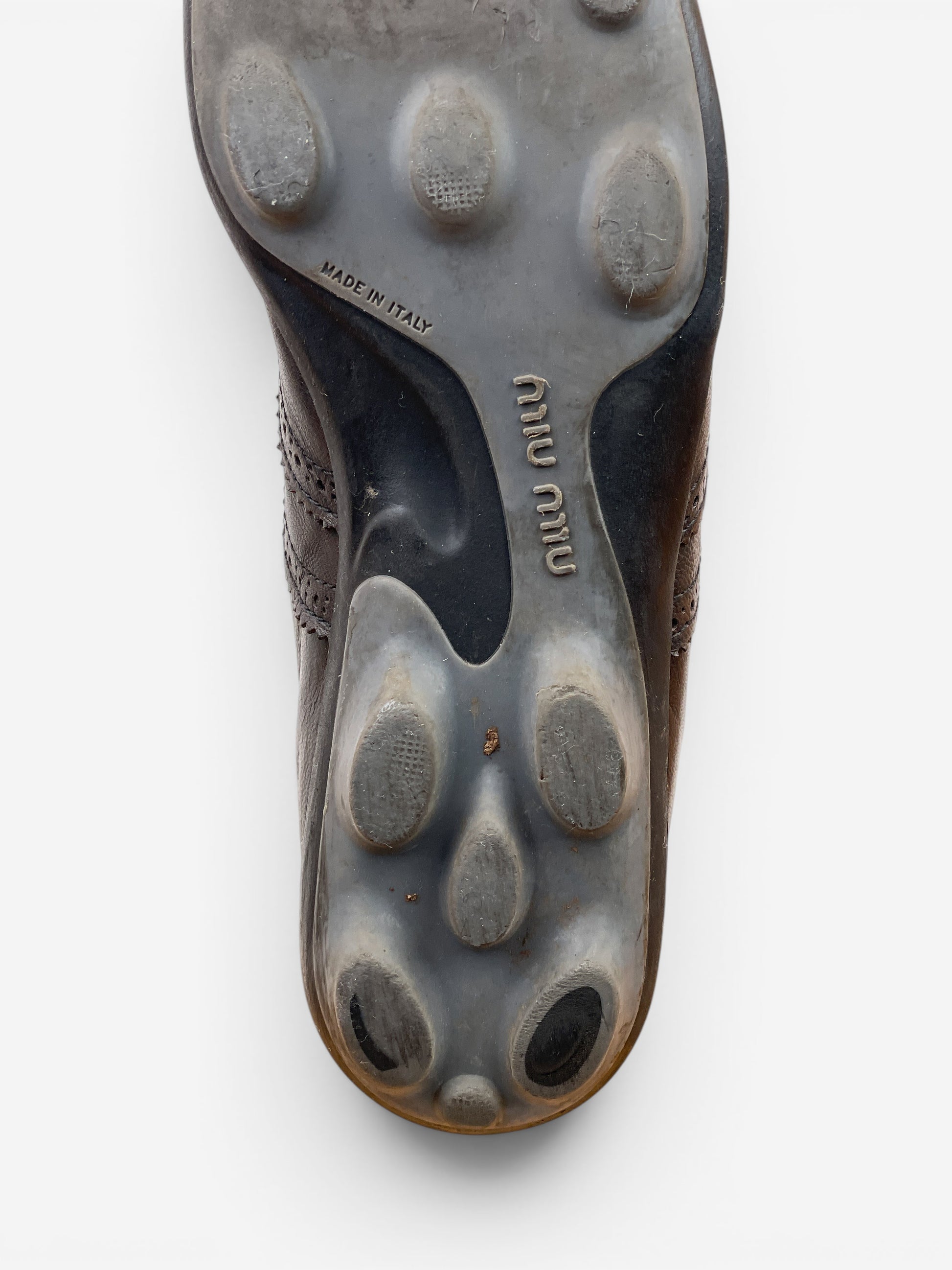 Miu Miu SS99 Square-Toe Spike-Sole Brogue Chelsea Boots – photo 8