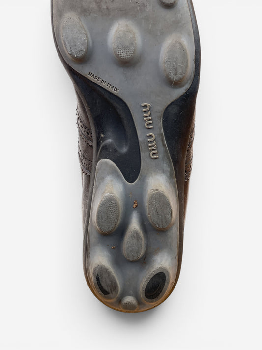 Miu Miu SS99 Square-Toe Spike-Sole Brogue Chelsea Boots – photo 8
