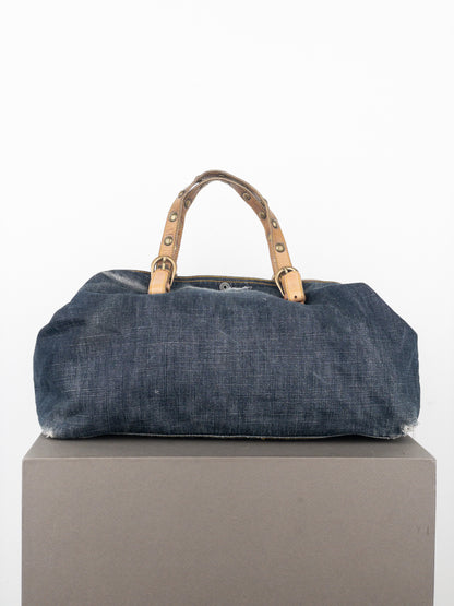 Miu Miu 2000s Denim Shopper Tote Handbag
