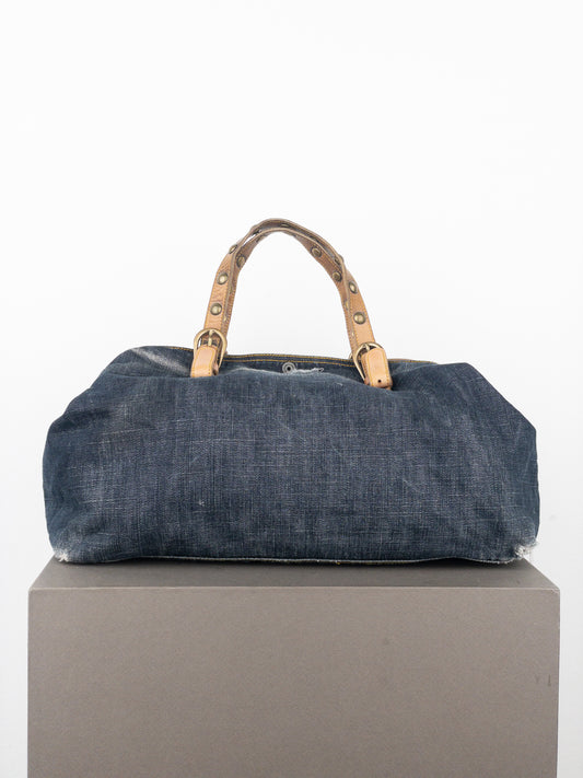 Miu Miu 2000s Denim Shopper Tote Handbag